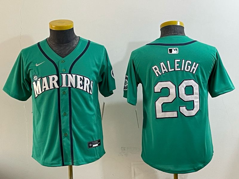 Youth Seattle Mariners #29 Raleigh Green Game 2026 Nike MLB Jersey style 01->youth mlb jersey->Youth Jersey